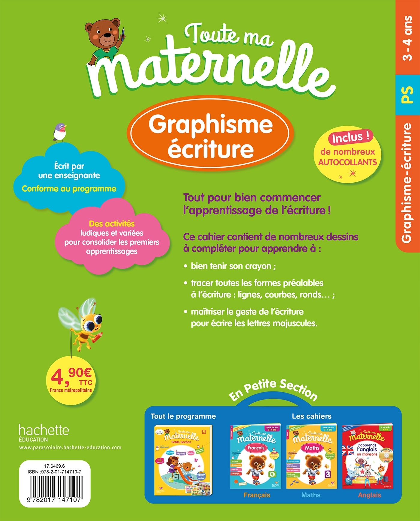 TOUTE MA MATERNELLE GRAPHISME ECRITURE PETITE SECTION 3-4 ANS - Christelle Prince - HACHETTE EDUC