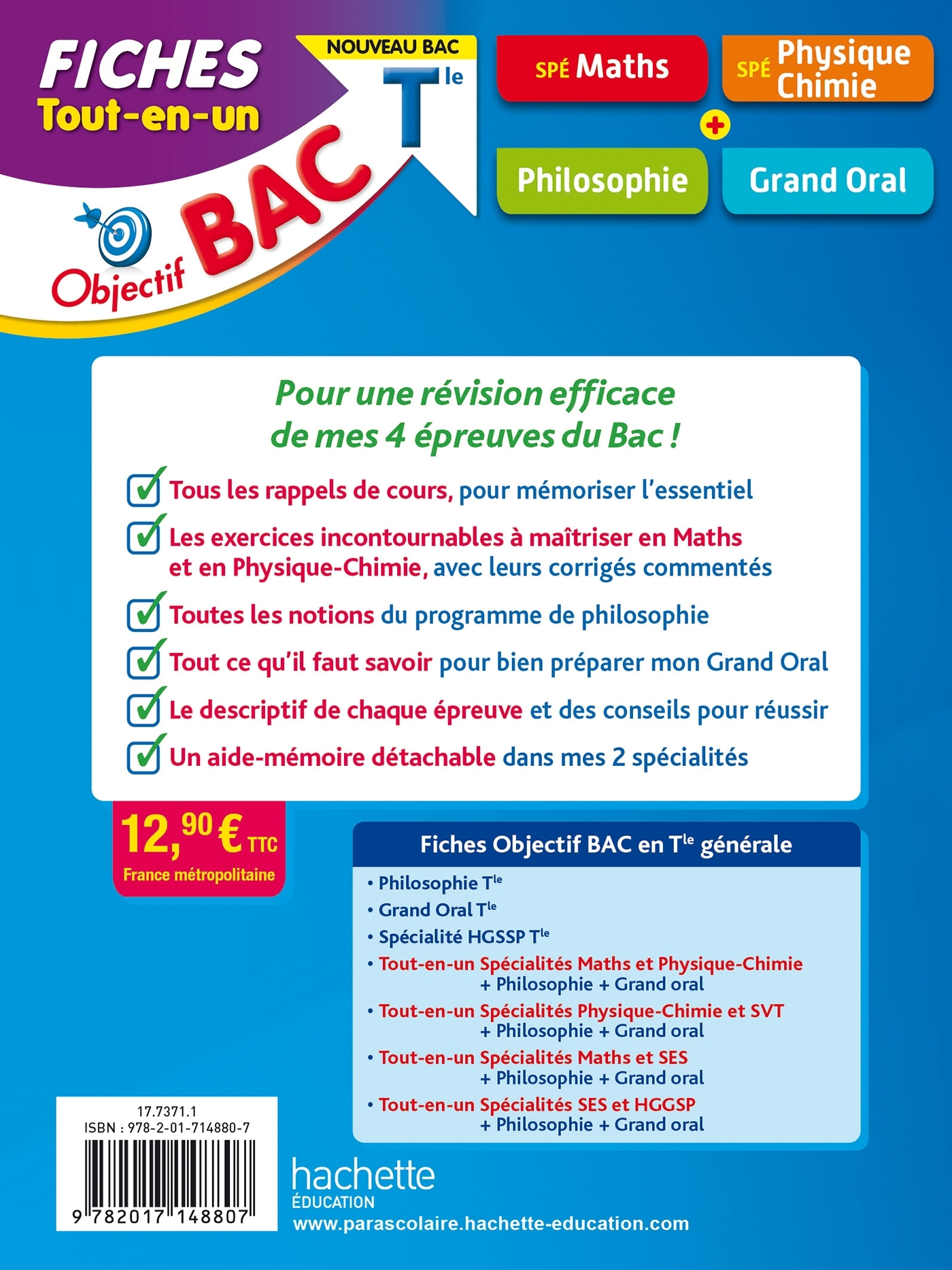 OBJECTIF BAC FICHES  TOUT-EN-UN TERM SPECIALITES MATHS ET PHYSIQUE-CHIMIE + PHILO + GRAND ORAL - Isabelle Lisle - HACHETTE EDUC