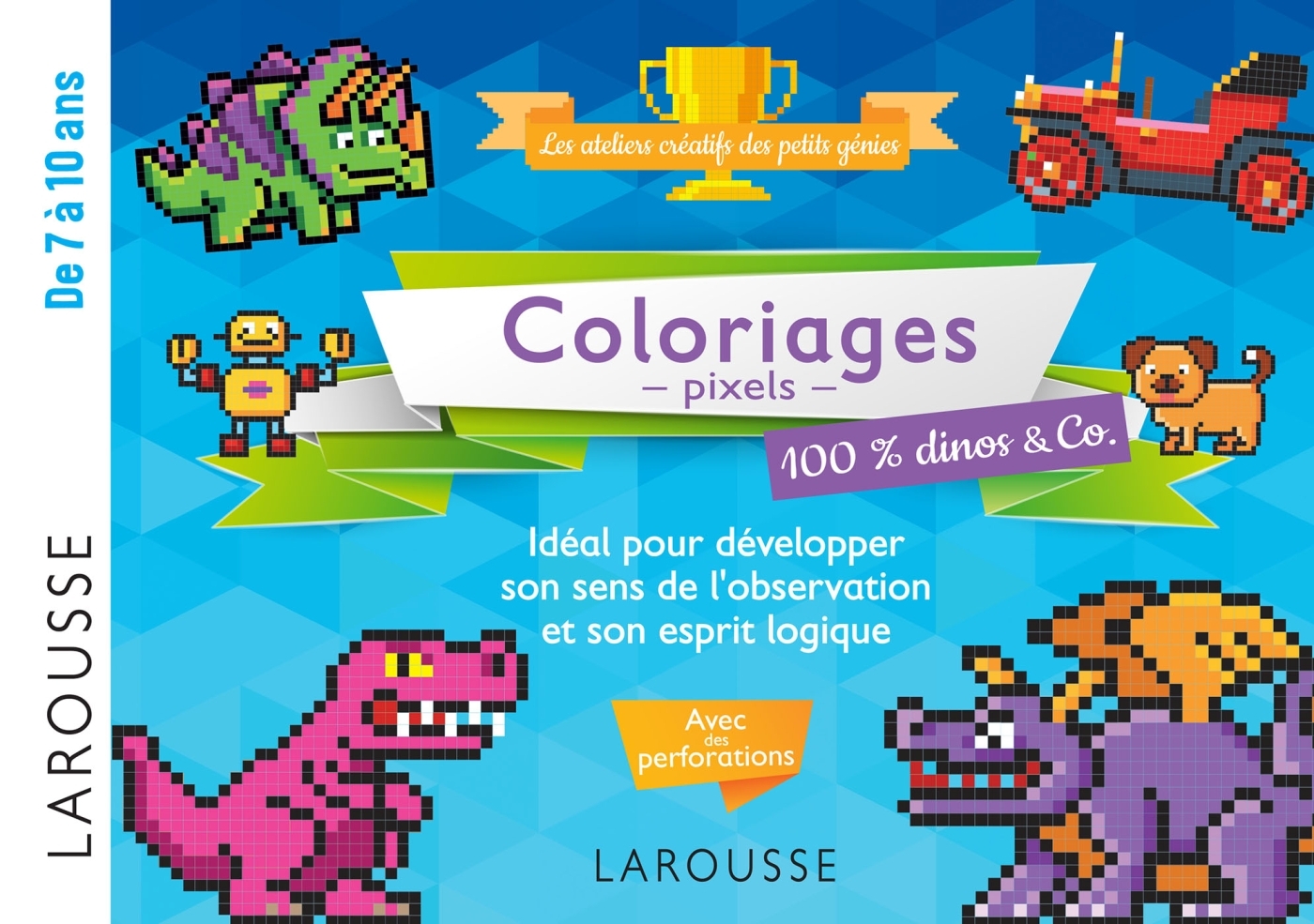 COLORIAGES PIXEL ART - 100% DINOS & CO - A. Boyer - LAROUSSE