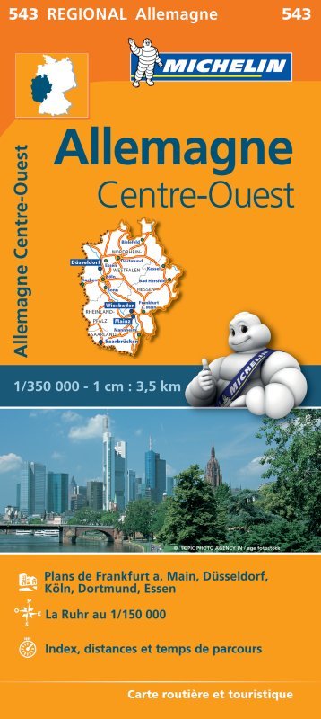 CARTE REGIONALE 543 ALLEMAGNE CENTRE OUEST - XXX - MICHELIN