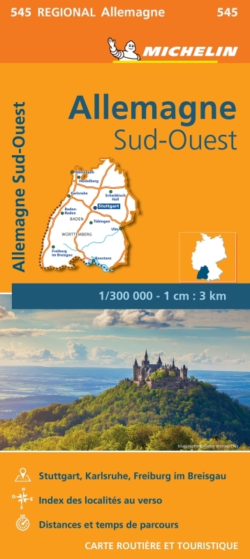 CARTE REGIONALE 545 ALLEMAGNE SUD-OUEST - XXX - MICHELIN