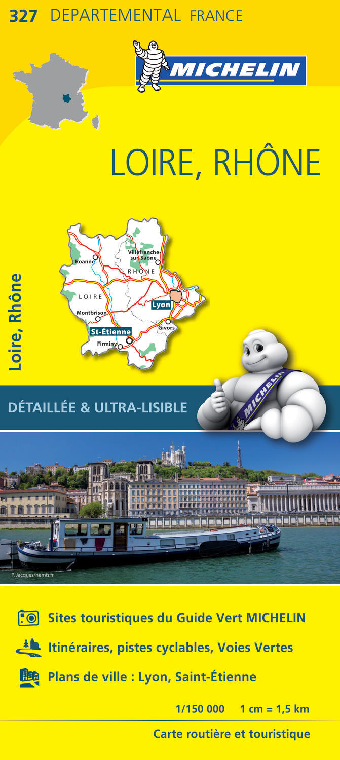 CARTE DEPARTEMENTALE 327 LOIRE, RHONE - XXX - MICHELIN