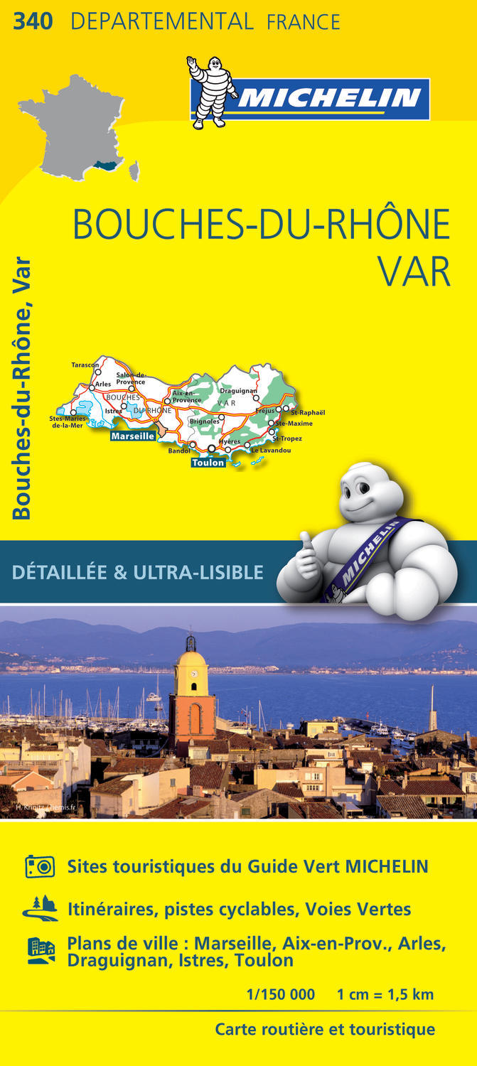 CARTE DEPARTEMENTALE 340 BOUCHES-DU-RHONE/V AR - XXX - MICHELIN