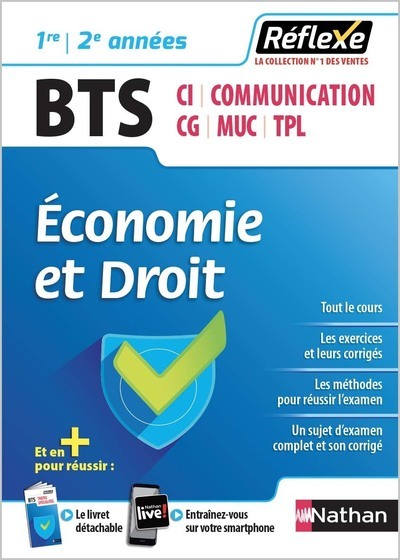 ECONOMIE ET DROIT BTS 1ERE/2EME ANNEES (GUIDE REFLEXE N6) 2018 -  Collectif - NATHAN