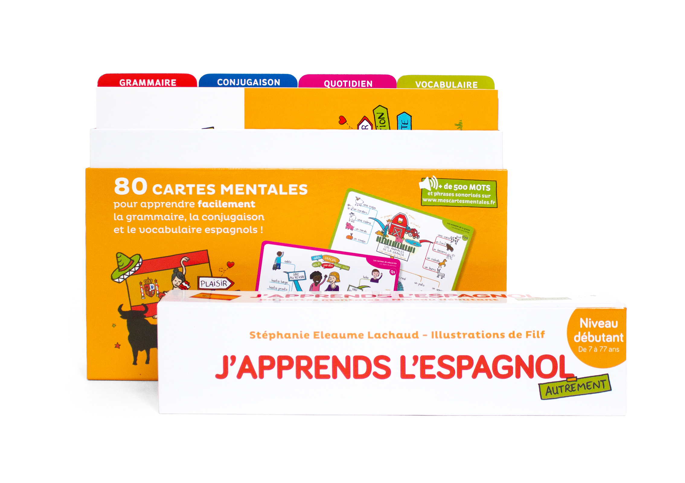 J-APPRENDS L-ESPAGNOL AUTREMENT - NIVEAU DEBUTANT. (COFFRET) - 80 CARTES MENTALES POUR APPRENDRE FAC - Stéphanie Eleaume Lachaud - EYROLLES