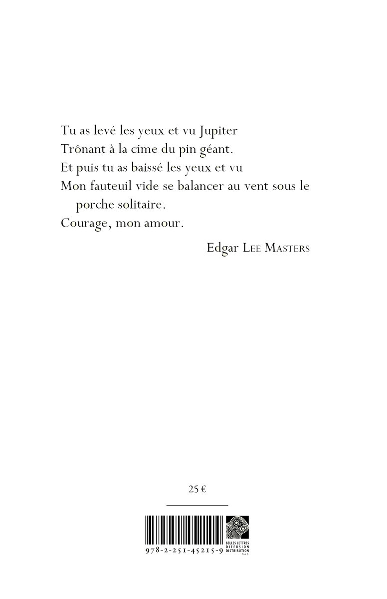 DES VOIX SOUS LES PIERRES - LES EPITAPHES DE SPOON RIVER - Edgar Lee Masters - BELLES LETTRES