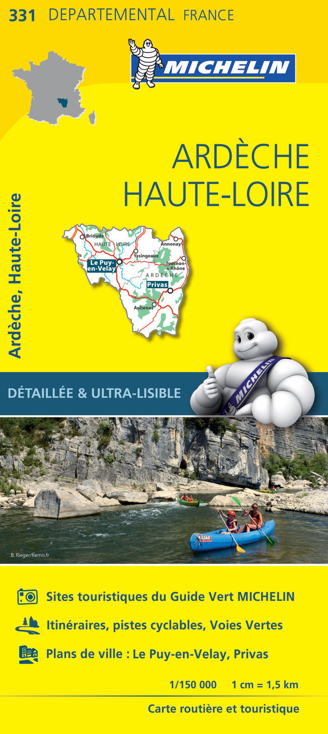 CARTE DEPARTEMENTALE 331 ARDECHE/HAUTE-LOIRE - XXX - MICHELIN