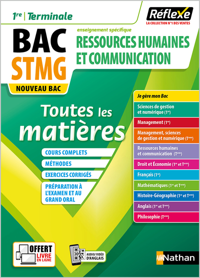 RESSOURCES HUMAINES ET COMMUNICATION - 1ERE/TERM STMG (TOUTES LES MATIERES - REFLEXE N 2) 2020 - VOL - Caroline Bayle - NATHAN