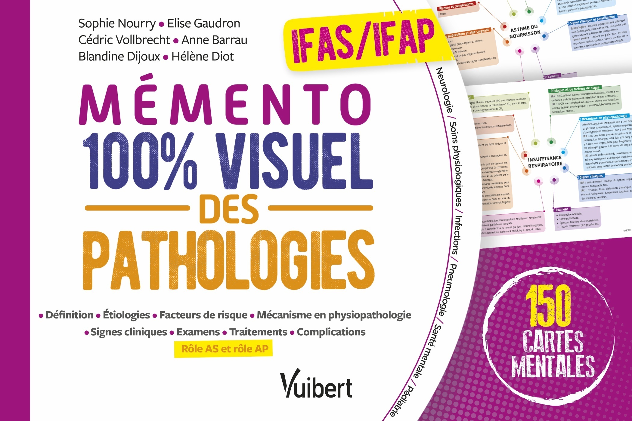 MEMENTO 100% VISUEL DES PATHOLOGIES - IFAS ET IFAP - 140 CARTES VISUELLES EN COULEURS AVEC LES ROLES - Sophie Nourry - VUIBERT