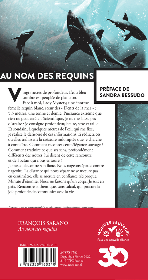 Au nom des requins - François Sarano - ACTES SUD