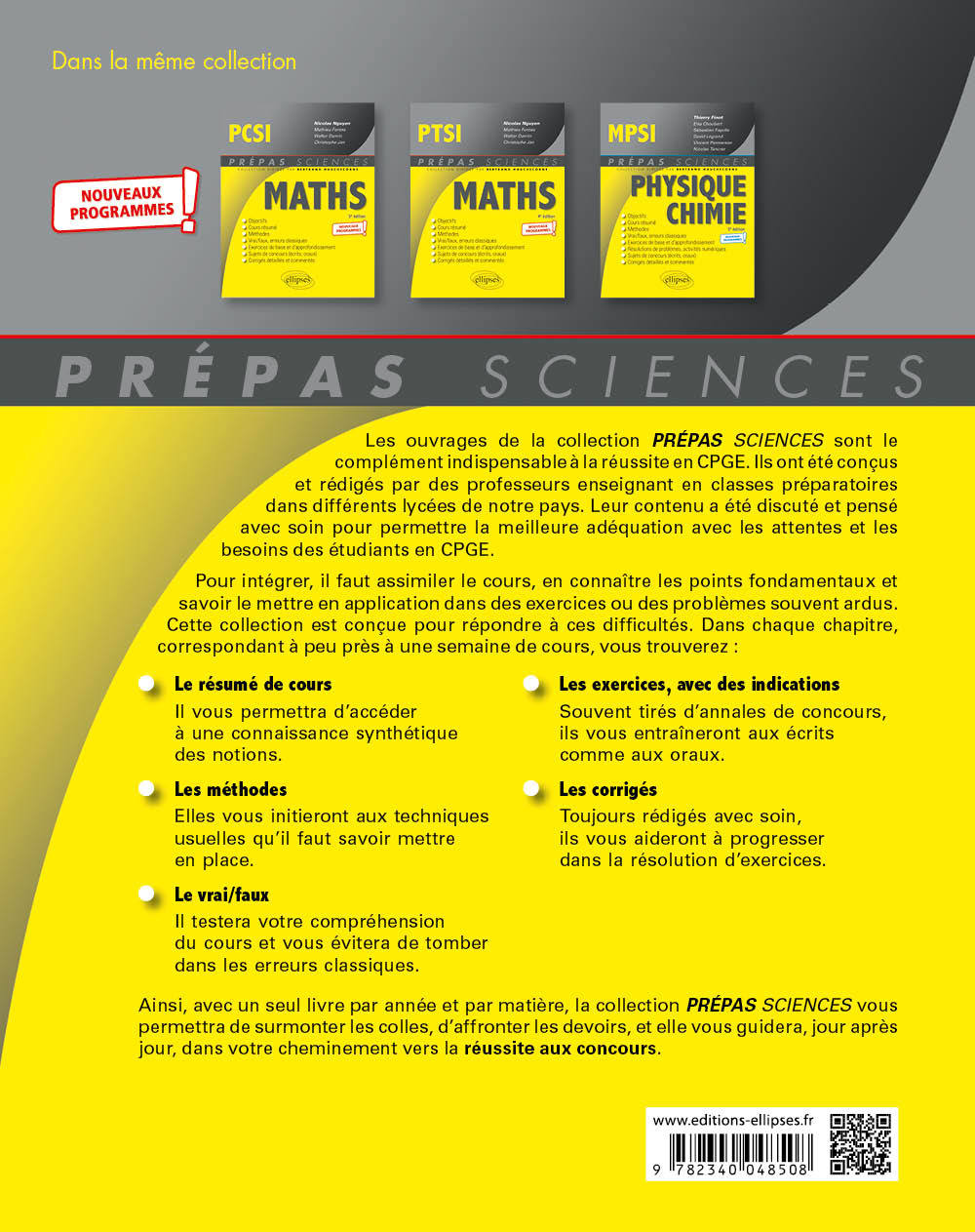 MATHEMATIQUES MPSI/MP2I - NOUVEAUX PROGRAMMES - Nicolas Nguyen - ELLIPSES