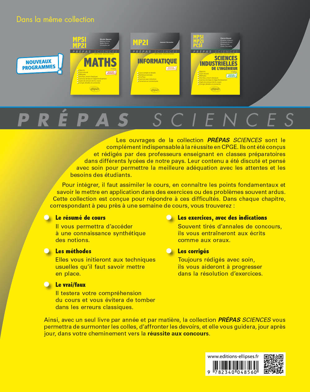 PHYSIQUE-CHIMIE MP2I - NOUVEAUX PROGRAMMES - Thierry Finot - ELLIPSES