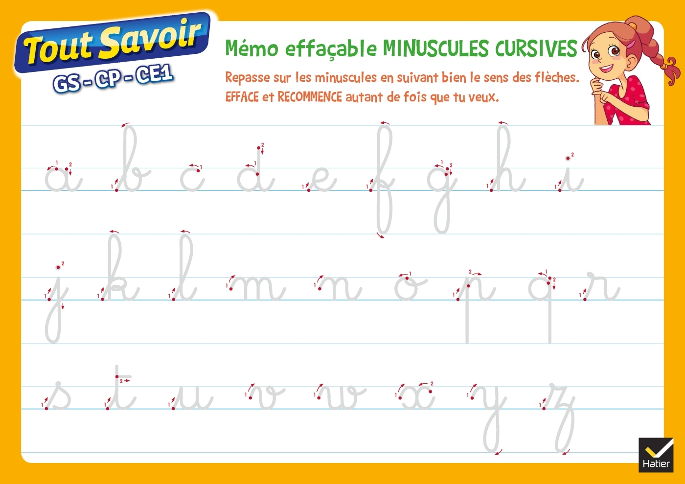 MEMO EFFACABLE LETTRES CURSIVES - XXX - HATIER