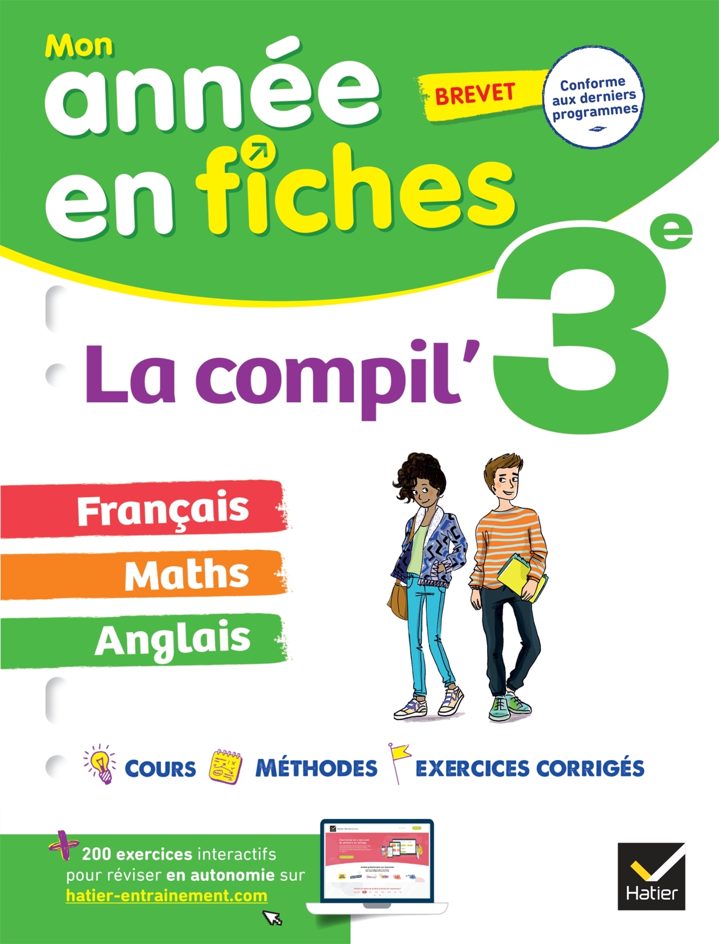 LA COMPIL- 3EME / BREVET : FRANCAIS, MATHS ET ANGLAIS - FICHES DE REVISION & EXERCICES DANS TOUTES LES -   - HATIER