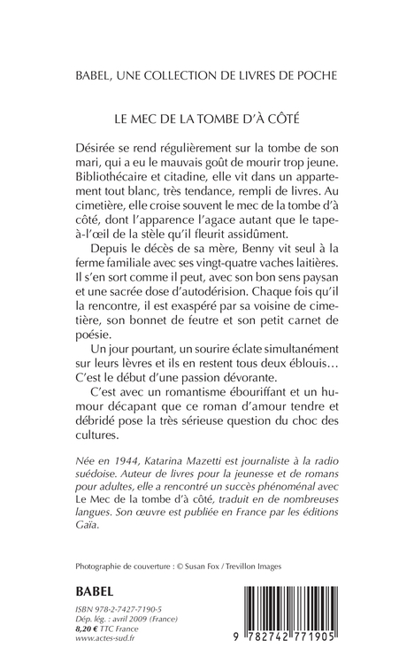 LE MEC DE LA TOMBE D-A COTE - Katarina Mazetti - ACTES SUD