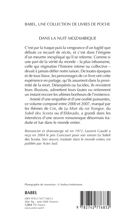 DANS LA NUIT MOZAMBIQUE - Laurent Gaudé - ACTES SUD