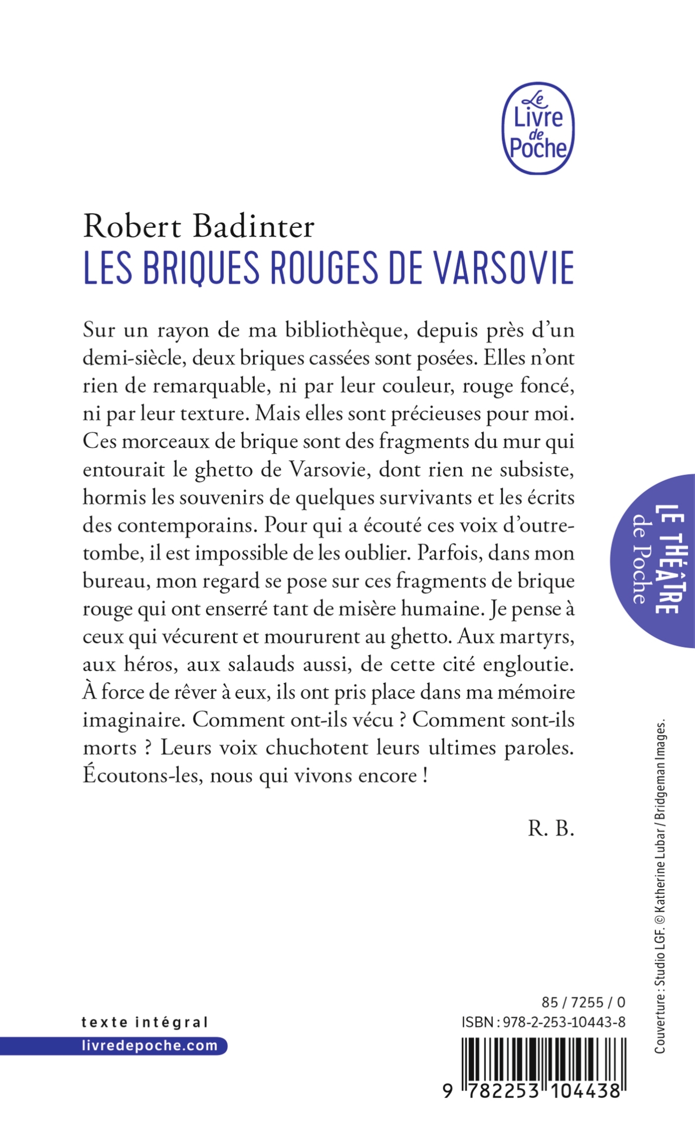 LES BRIQUES ROUGES DE VARSOVIE - Robert Badinter - LGF