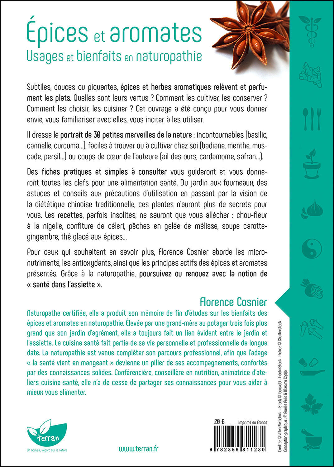 EPICES ET AROMATES - USAGES ET BIENFAITS EN NATUROPATHIE - Florence Cosnier - DE TERRAN