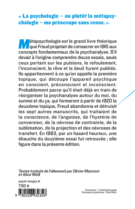 METAPSYCHOLOGIE - Sigmund Freud - PAYOT