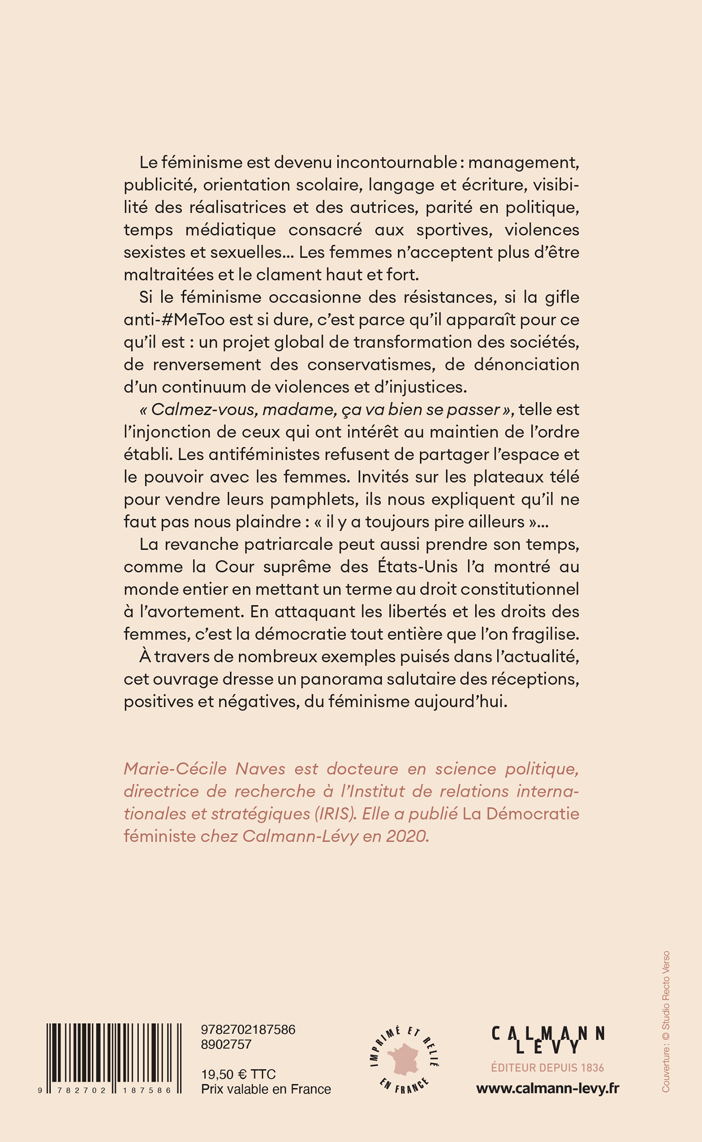 CALMEZ-VOUS MADAME,  CA VA BIEN SE PASSER  - RECEPTIONS DU FEMINISME - Marie-Cécile NAVES - CALMANN-LEVY