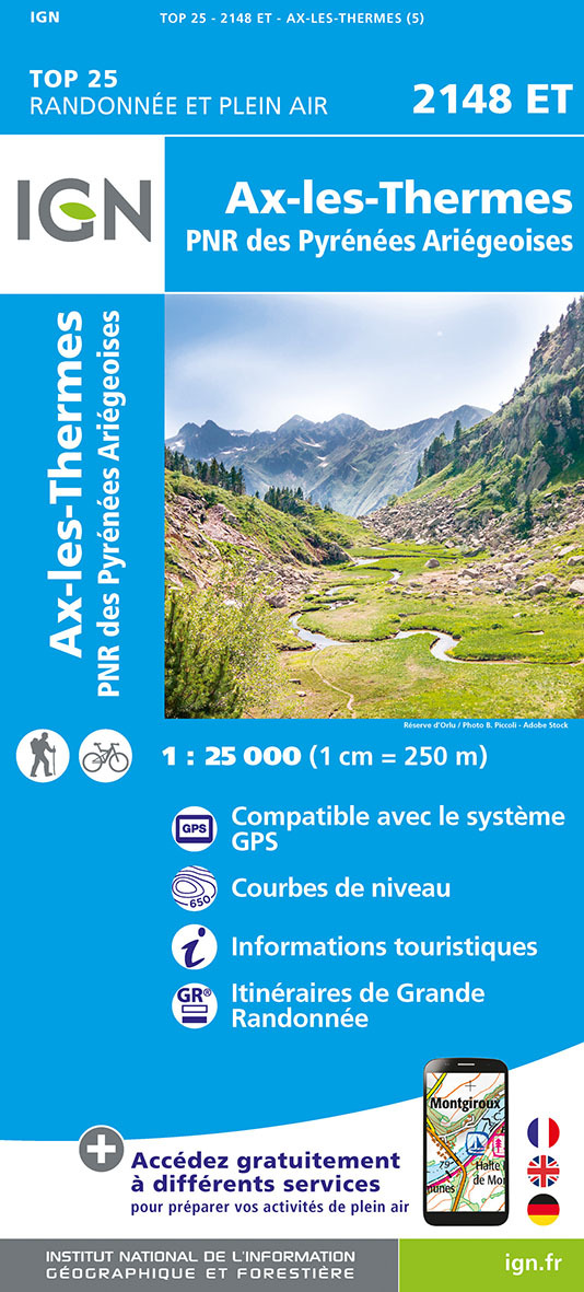 2148ET AX LES THERMES PNR DES PYRENEES ARIEGEOISES - XXX - IGN