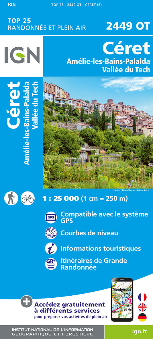 2449OT CERET AMELIE LES BAINS PALALDA VALLEE DU TECH - XXX - IGN