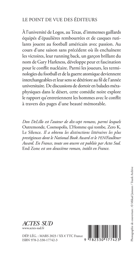 End Zone - Don Delillo - ACTES SUD