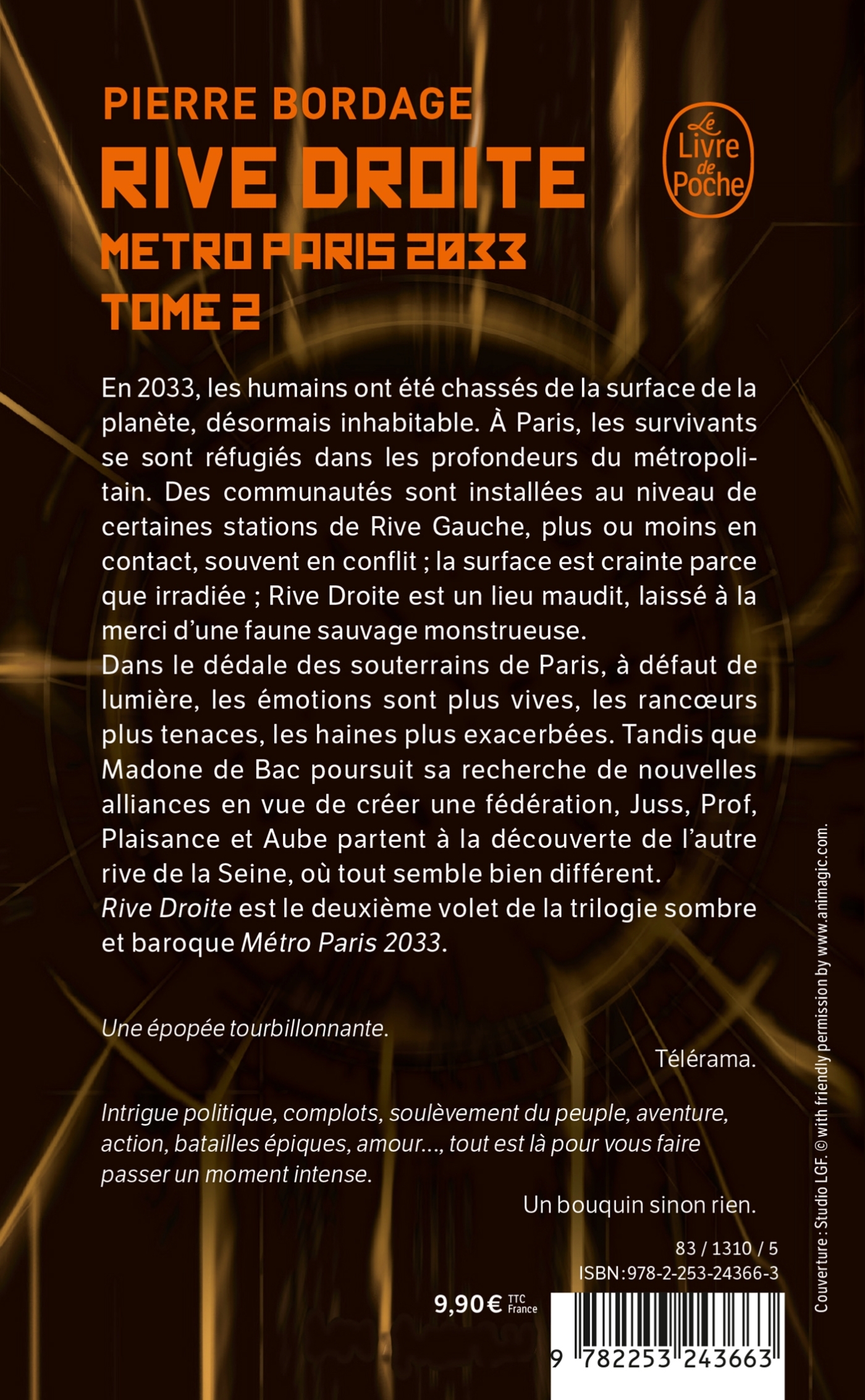 RIVE DROITE  (METRO PARIS 2033, TOME 2) - Pierre Bordage - LGF