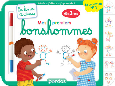 LES LIVRES-ARDOISES - MES PREMIERS BONSHOMMES - Cécile Hudrisier - BORDAS