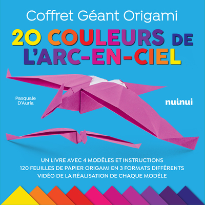 COFFRET GEANT ORIGAMI - 20 COULEURS DE L-ARC-EN-CIEL - Pasquale d' Auria - NUINUI