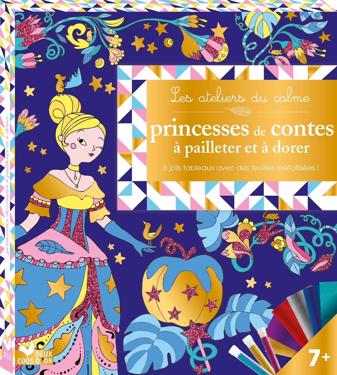 PRINCESSES DE CONTES A PAILLETER ET DORER  - BOITE AVEC ACCESSOIRES - CINZIA SILEO - DEUX COQS D OR