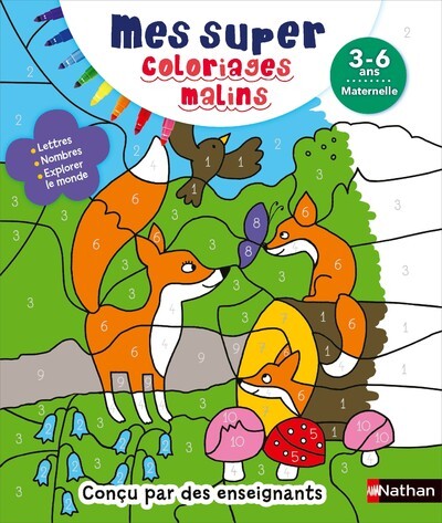 MON SUPER COLORIAGES MALINS 3-6 ANS - Florence Nidelet - NATHAN