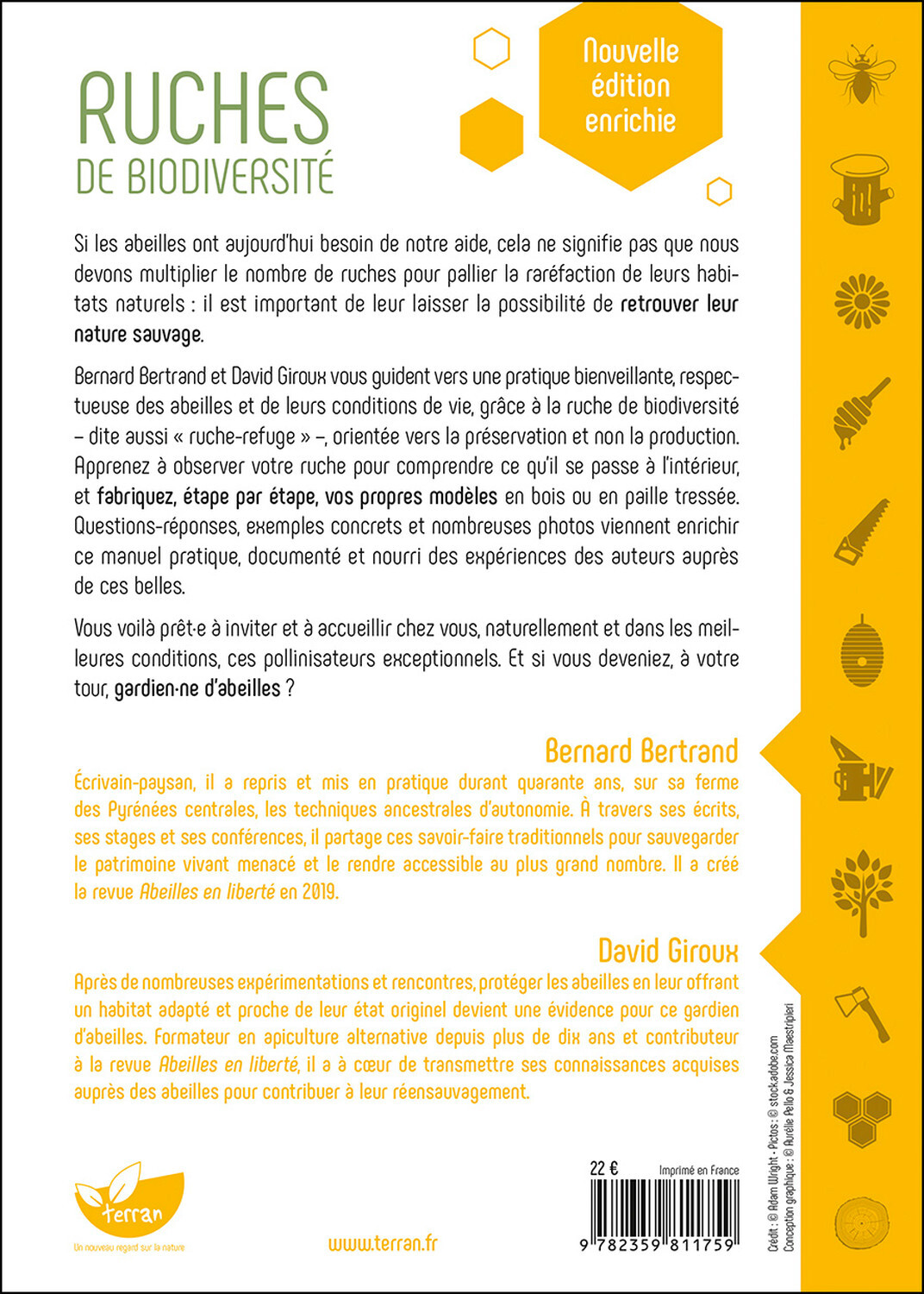 RUCHES DE BIODIVERSITE - MANUEL PRATIQUE AU SERVICE DES ABEILLES - Bernard Bertrand - DE TERRAN