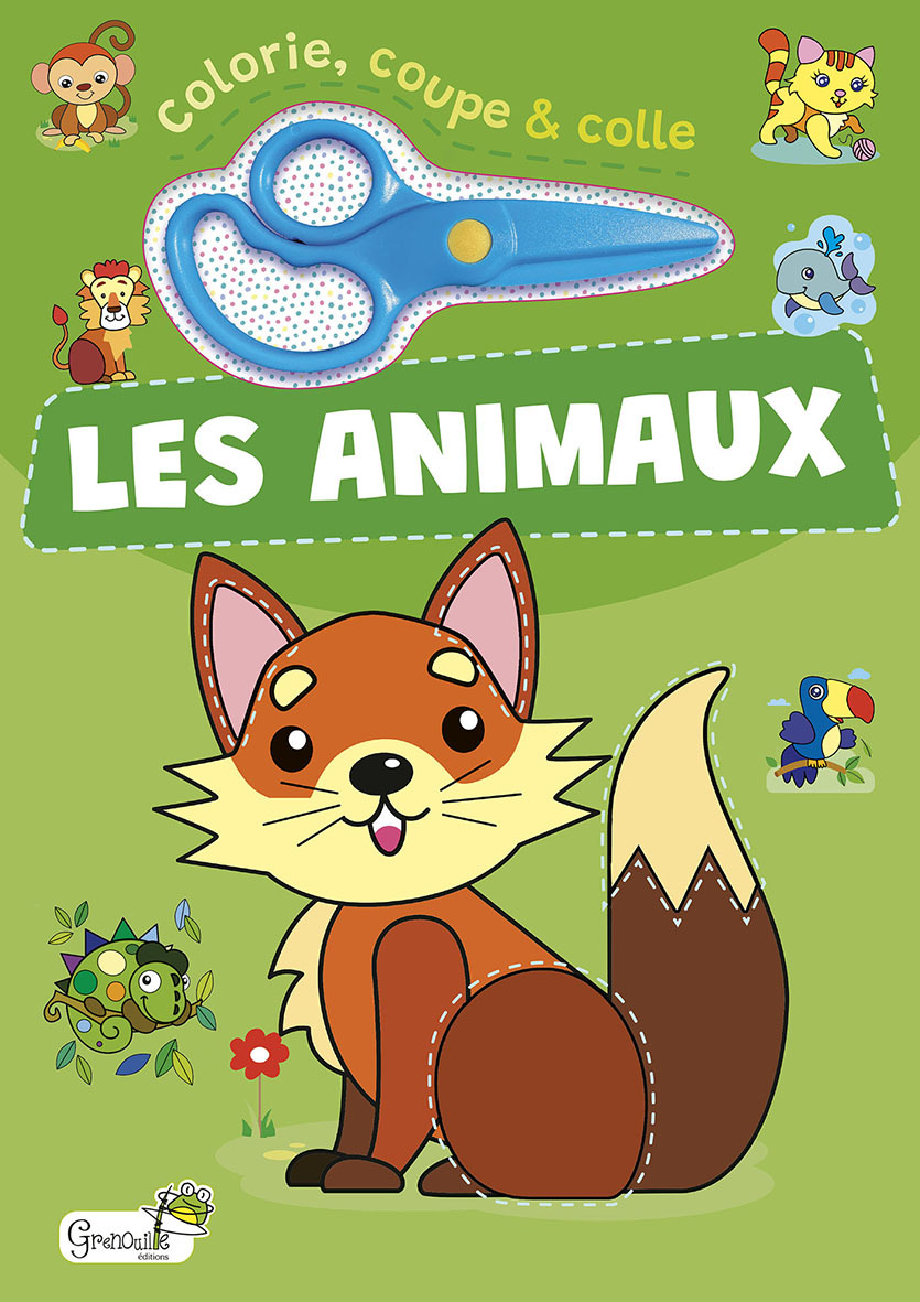 LES ANIMAUX COLORIE COUPE COLLE -  Collectif - GRENOUILLE