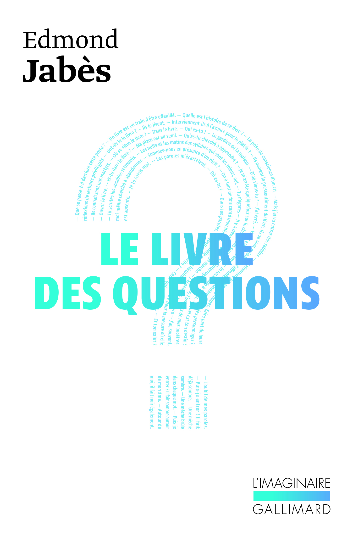 LIVRE DES QUESTIONS - Edmond Jabès - GALLIMARD