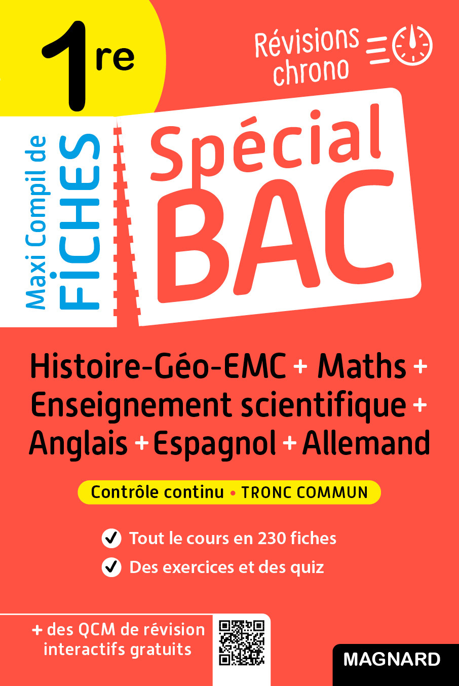 SPECIAL BAC MAXI COMPIL DE FICHES CONTROLE CONTINU 1RE 2024 - TOUT LE PROGRAMME EN 225 FICHES : COUR - Nadine Daboval - MAGNARD