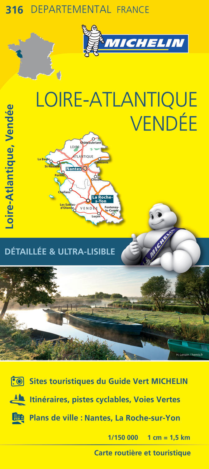 CARTE DEPARTEMENTALE 316 LOIRE-ATLANTIQUE/VENDEE - XXX - MICHELIN