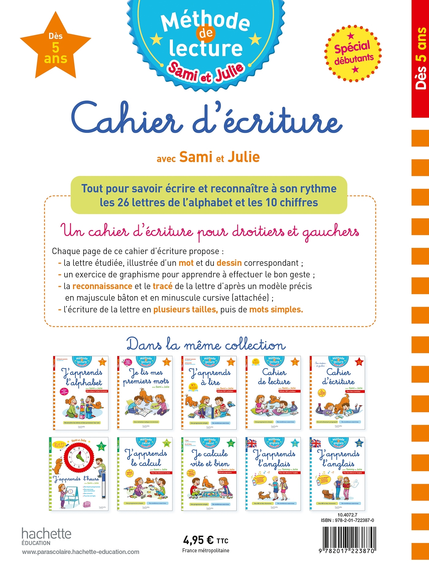 SAMI ET JULIE CAHIER D-ECRITURE DES 5 ANS - Christelle Amiet - HACHETTE EDUC