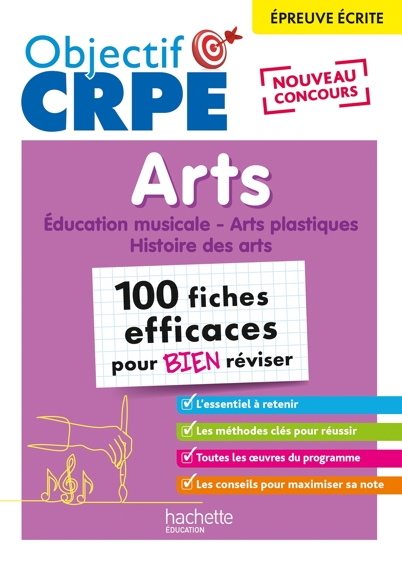 OBJECTIF CRPE - 100 FICHES EFFICACES POUR BIEN REVISER  -  ARTS, EPREUVE ECRITE D-ADMISSIBILITE - Anne-Sophie Molinié - HACHETTE EDUC