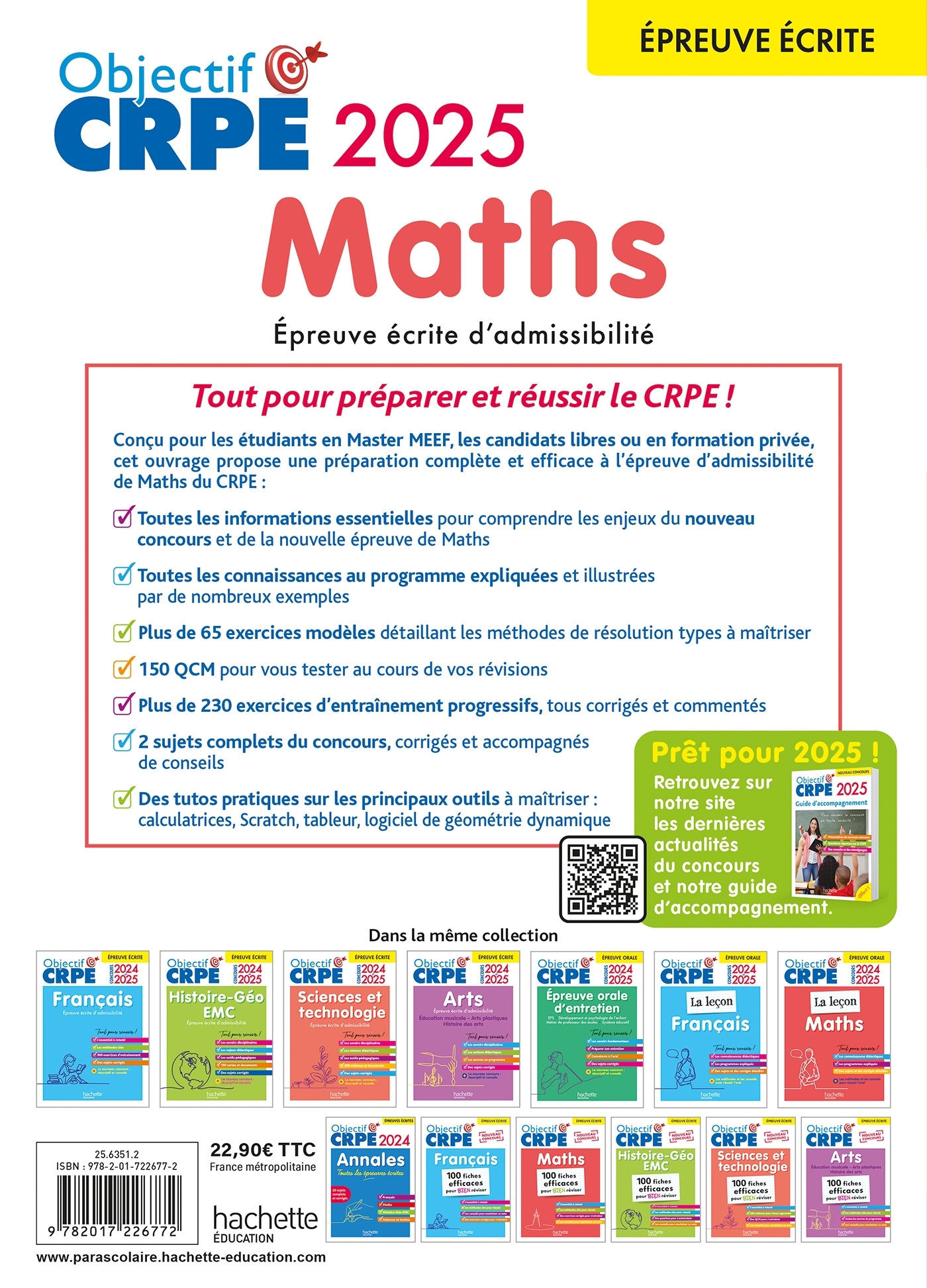 OBJECTIF CRPE 2024 - 2025 - MATHS - EPREUVE ECRITE D-ADMISSIBILITE - Érik Kermorvant - HACHETTE EDUC