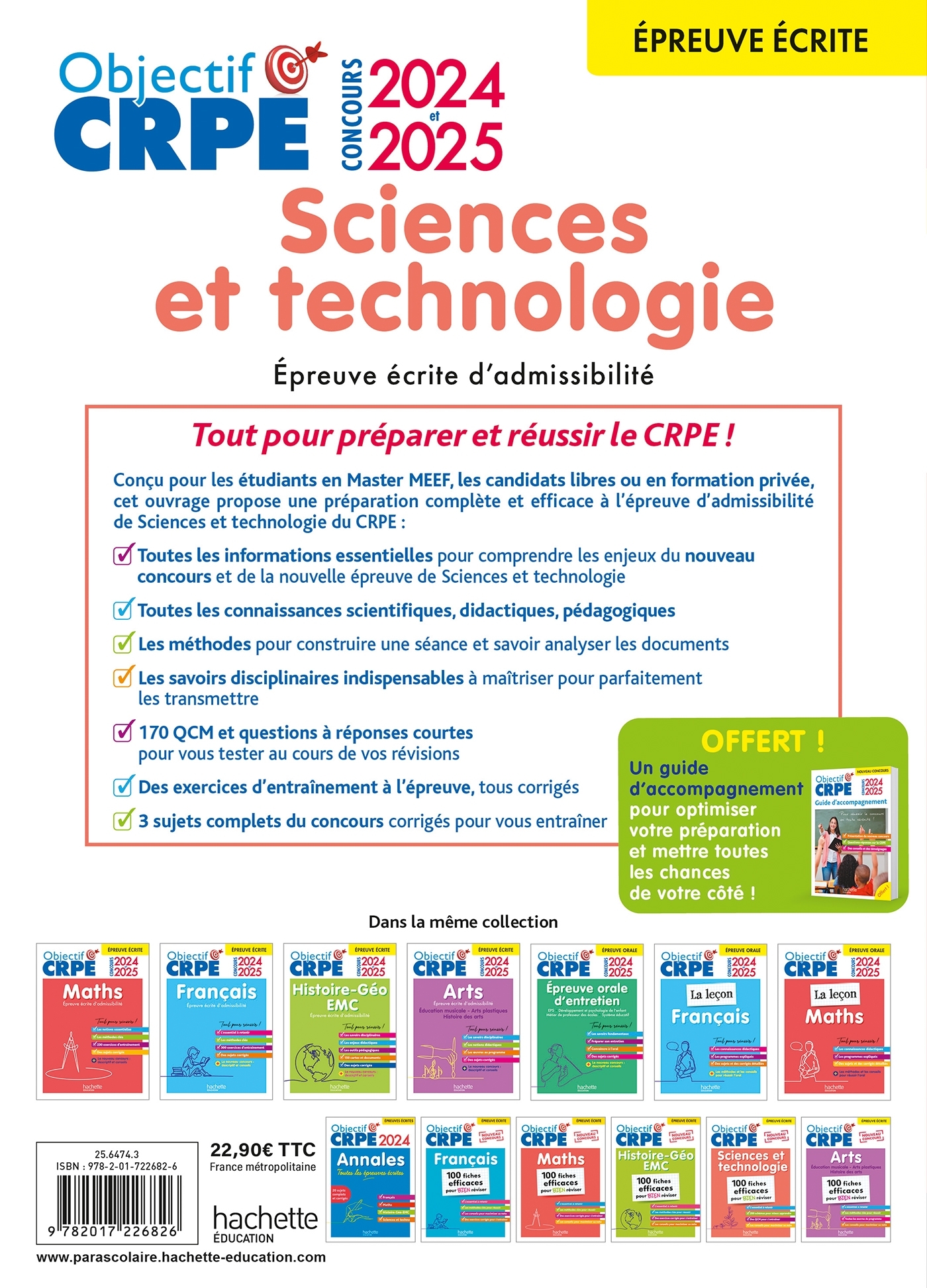 OBJECTIF CRPE 2024 - 2025 - SCIENCES ET TECHNOLOGIE - EPREUVE ECRITE D-ADMISSIBILITE - Soria Hamdani-Bennour - HACHETTE EDUC