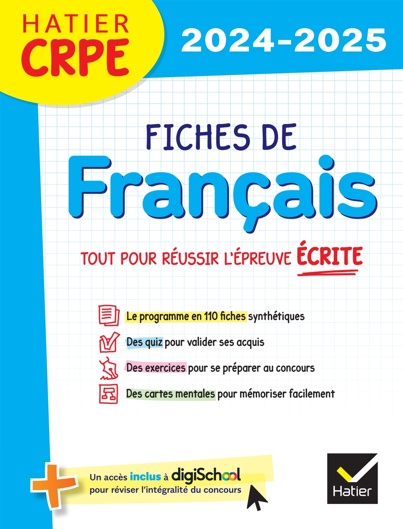 TOUT LE CRPE EN FICHES - FRANCAIS - EPREUVE ECRITE 2023/2024 - Micheline Cellier - HATIER