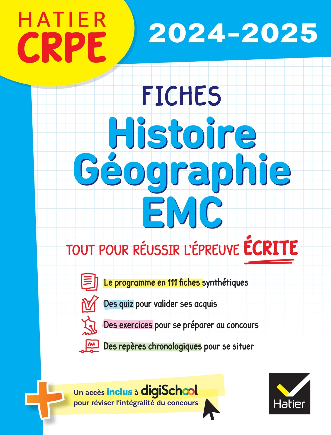 TOUT LE CRPE EN FICHES - HISTOIRE-GEO-EMC - EPREUVE ECRITE 2023/2024 - Alexandra Baudinault - HATIER