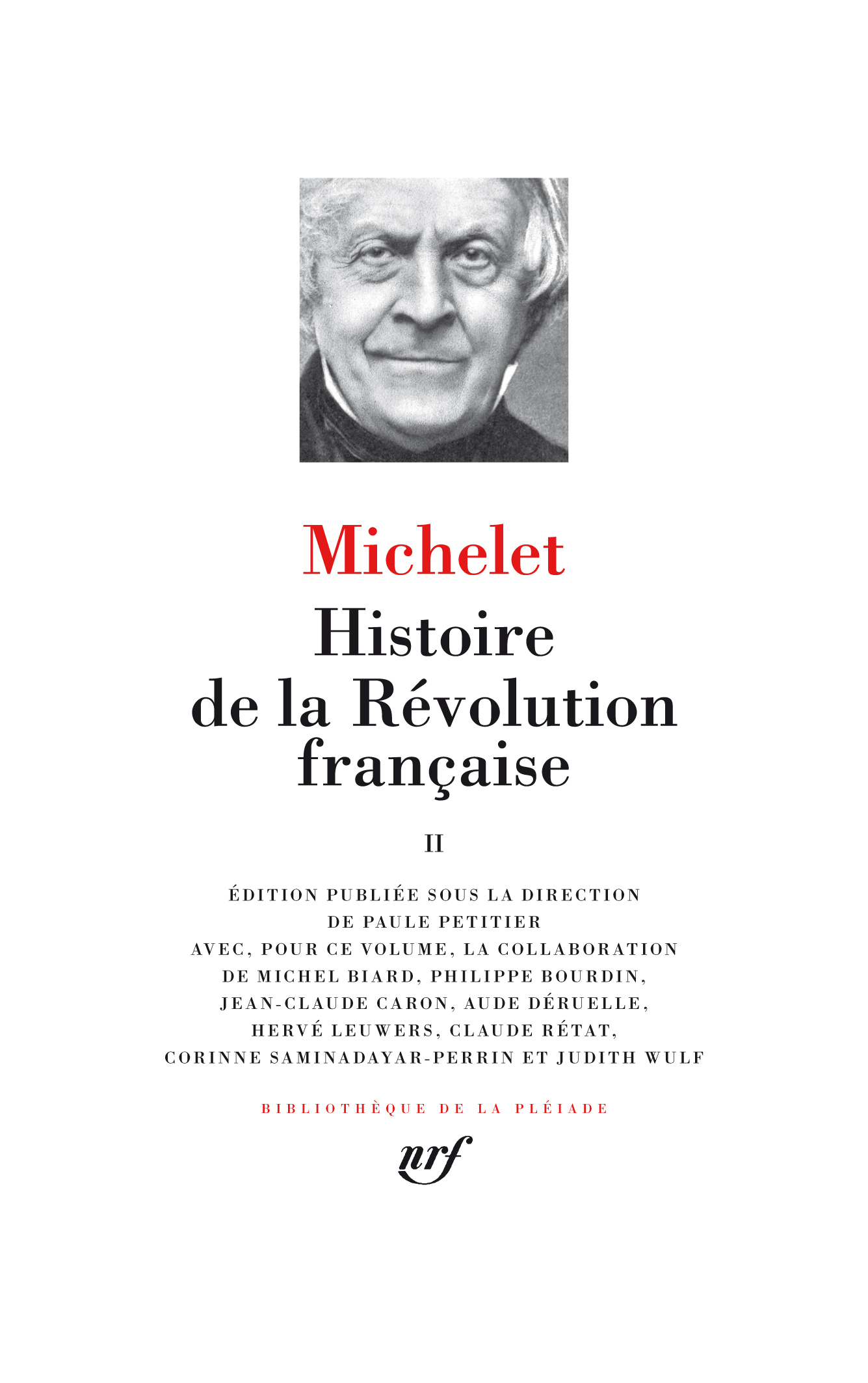 HISTOIRE DE LA REVOLUTION FRANCAISE - Jules MICHELET - GALLIMARD