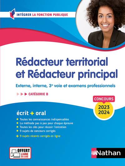 CONCOURS REDACTEUR TERRITORIAL ET REDACTEUR PRINCIPAL CATEGORIE B - CONCOURS EXTERNE, INTERNE - Pascal Tuccinardi - NATHAN