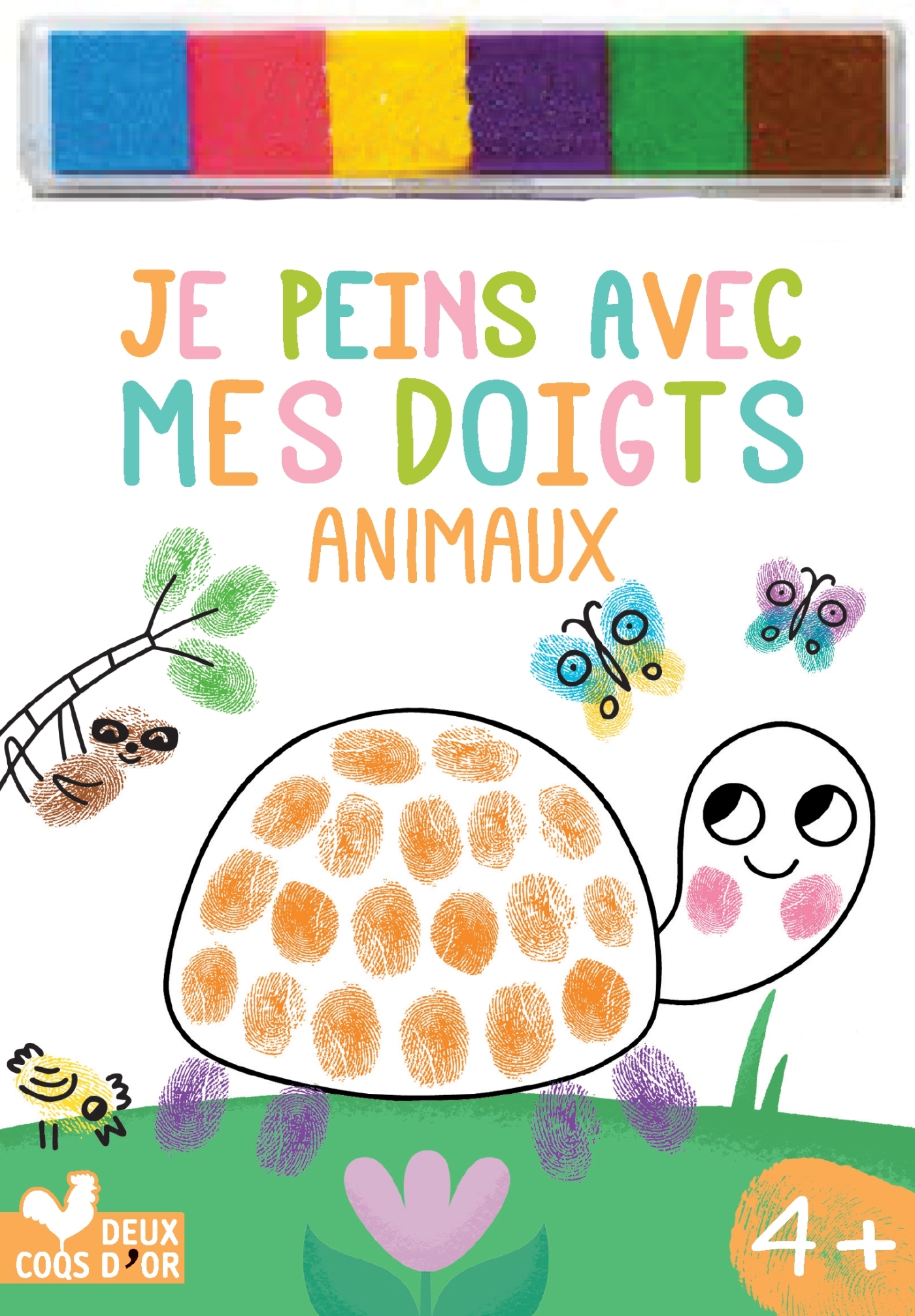 JE PEINS AVEC MES DOIGTS ANIMAUX -   - DEUX COQS D OR