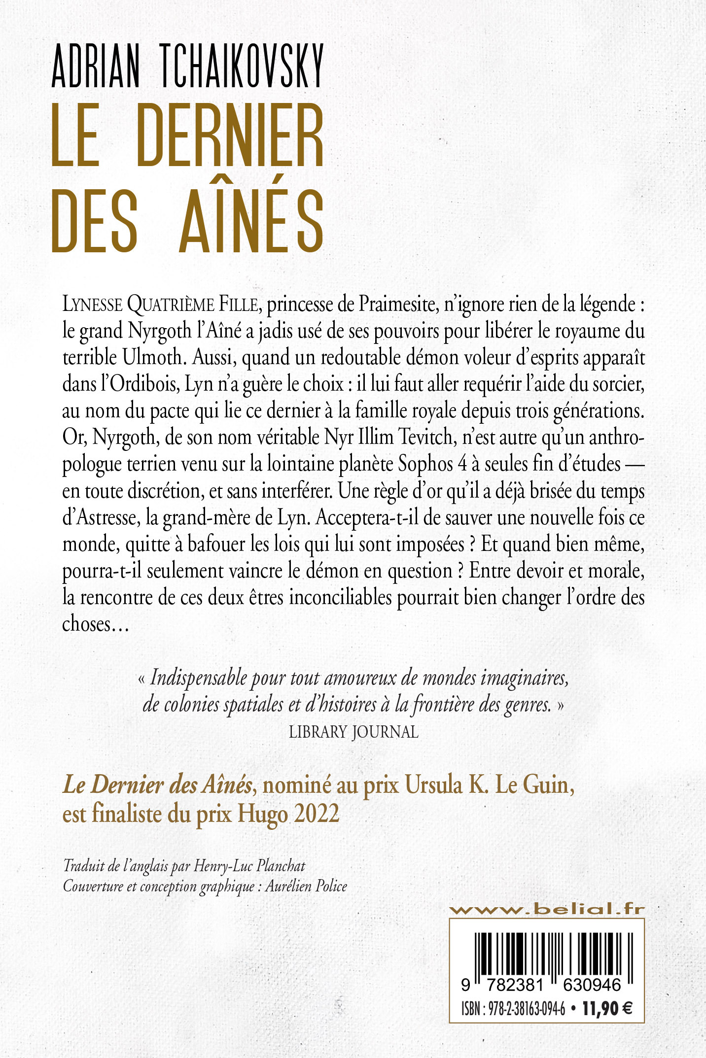 LE DERNIER DES AINES - Adrian Tchaikovsky - BELIAL