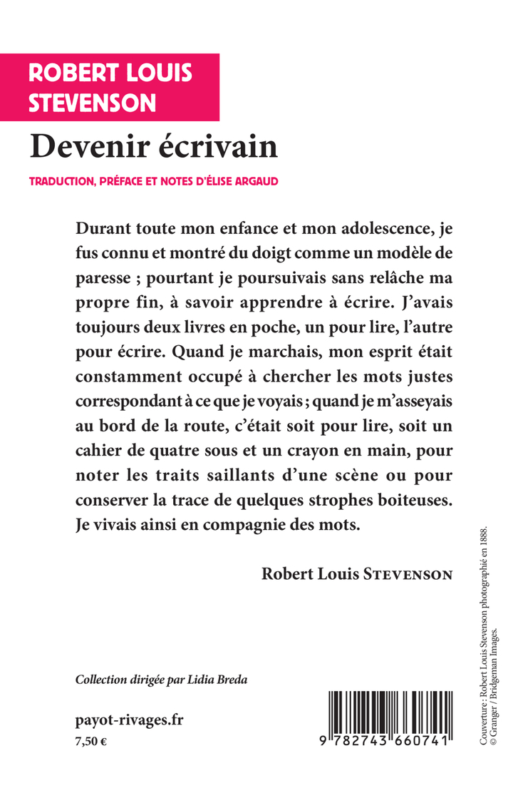 DEVENIR ECRIVAIN - Robert Louis Stevenson - RIVAGES