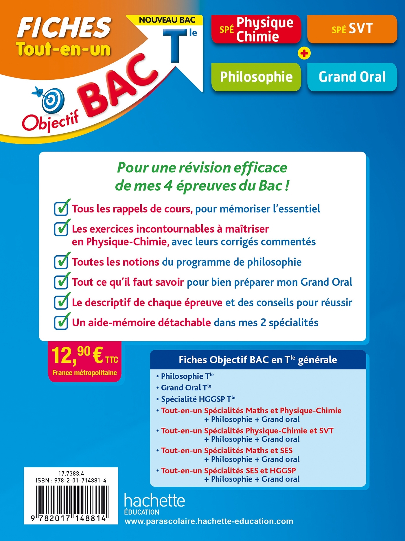 OBJECTIF BAC FICHES  TOUT-EN-UN TERM SPECIALITES PHYSIQUE-CHIMIE ET SVT + PHILO + GRAND ORAL - Isabelle Lisle - HACHETTE EDUC