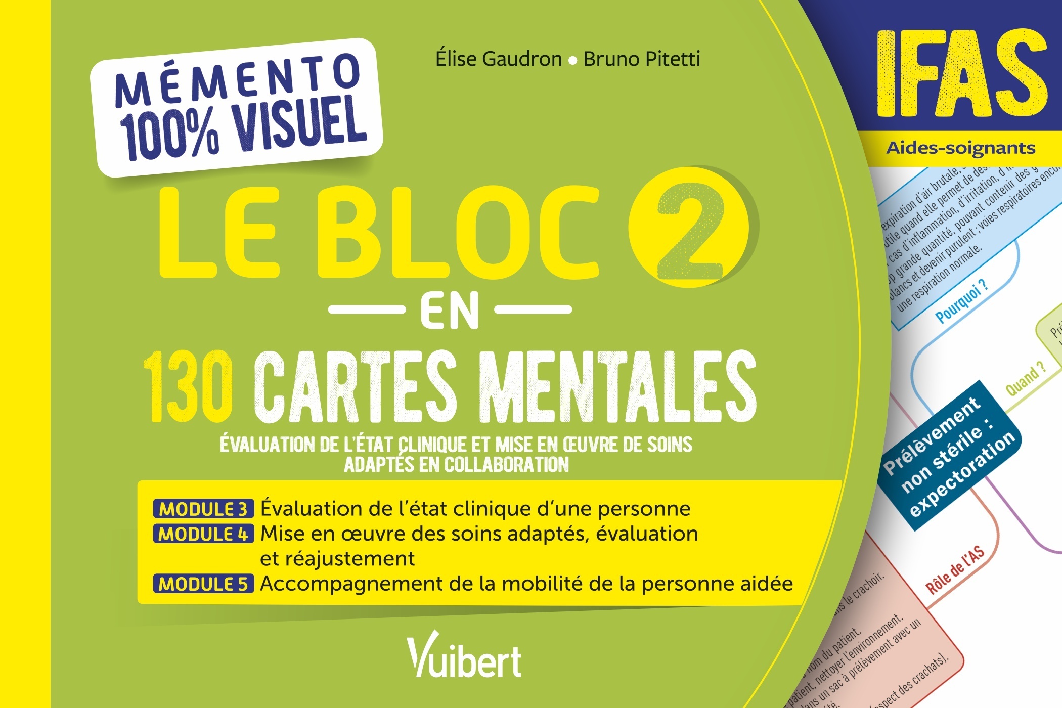 MEMENTO 100% VISUEL - LE BLOC 2 EN 130 CARTES MENTALES - IFAS - EVALUATION DE L ETAT CLINIQUE ET MIS - Elise  Gaudron - VUIBERT